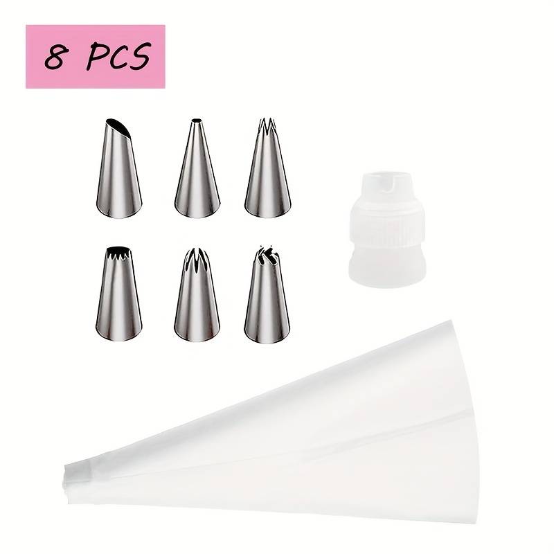 Professional Cake Decorating Head Color Silveryx8