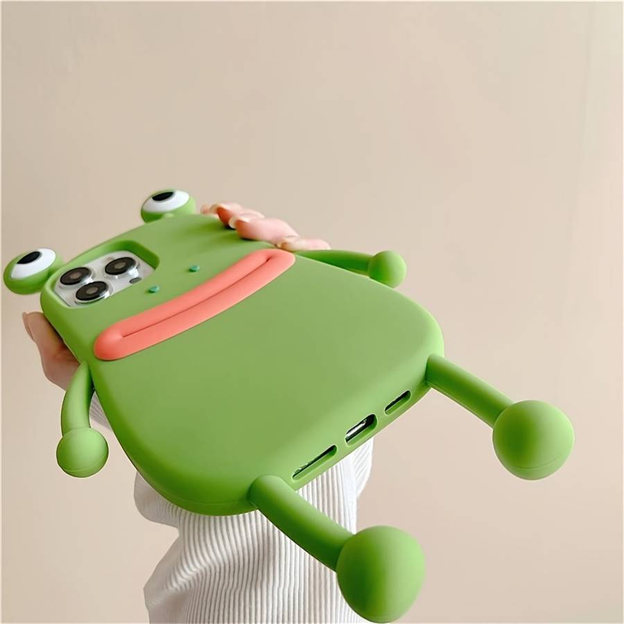 1Pc Green For iPhone 14 Pro Max 3D Big Eyes Frog Phone Case