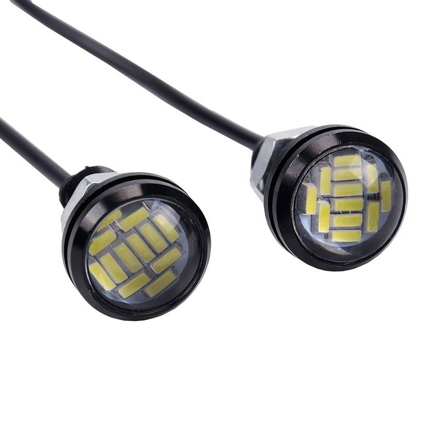 2pcs Bright LED License Plate Lights 23mm Eagle Eye Design 12SMD