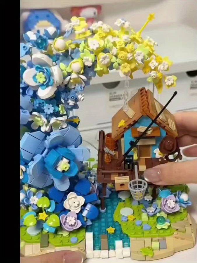 Building Toy Architectural Model Toy Set Style Flower Moon House