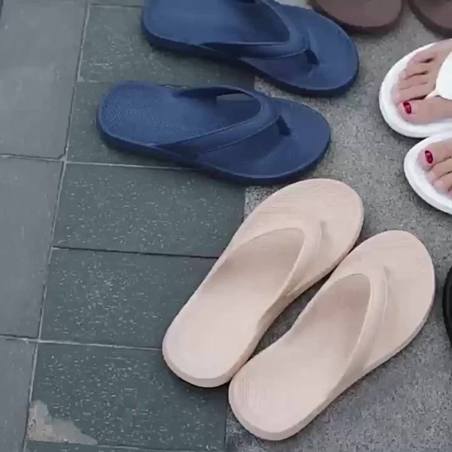 Ladies Summer Flip Flops Khaki Uk 8.5-9
