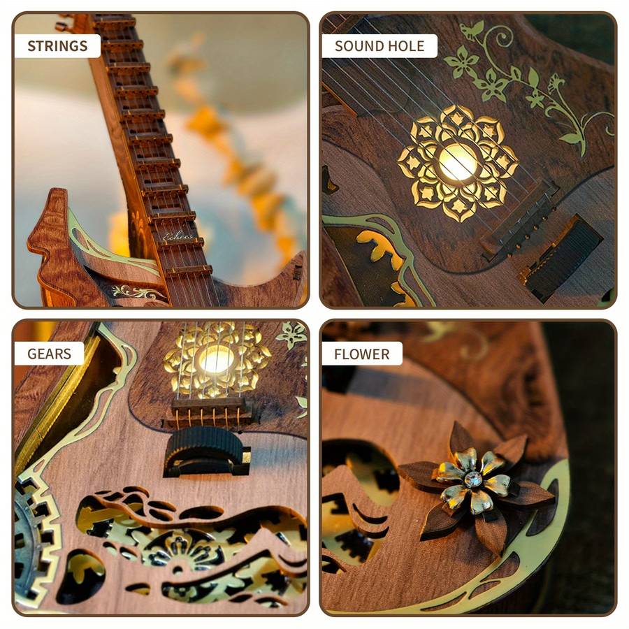 3D Puzzle Musical Instrument Model Color Cabin  Chord Guitar