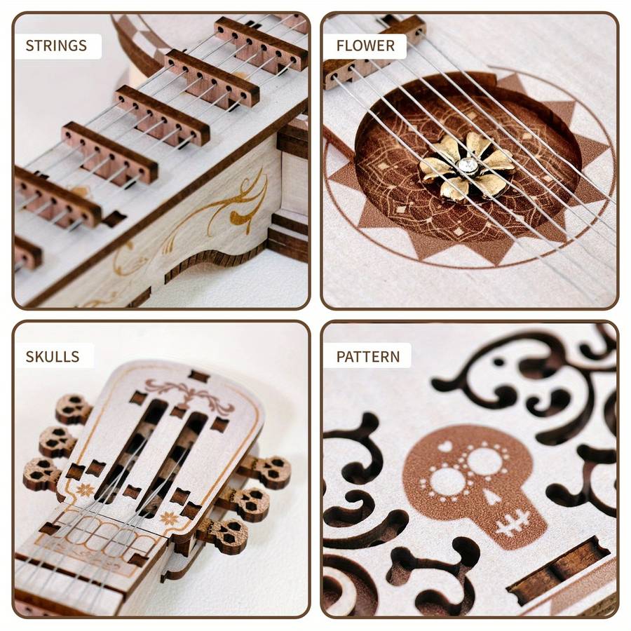 3D Puzzle Musical Instrument Model Color Cabin  Chord Guitar