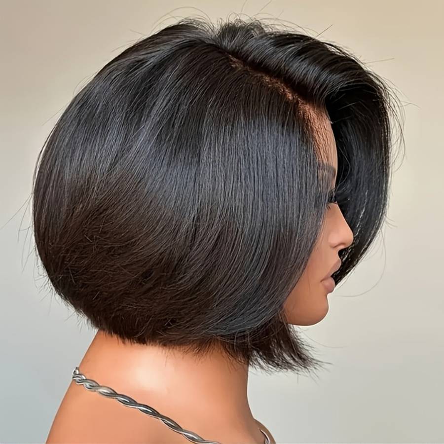 Black Womens Wigs Hair Length 25.4Cm