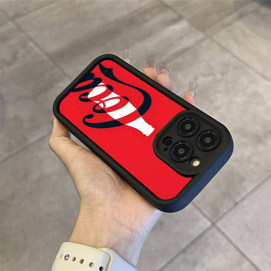 1Pc Black For iPhone 12 Pro Max Red Cola Soda Drink Phone Case