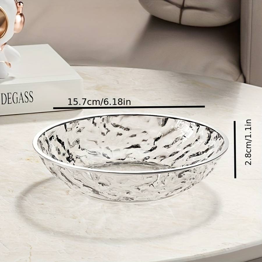 Bowl Color Silvery Edge Round 4Piece Set White