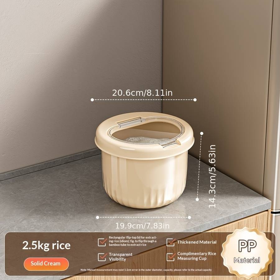 Antibacterial Box Transparent Color 6Ibno Insectproof Lid Includes One Free Rice Measuring Cup