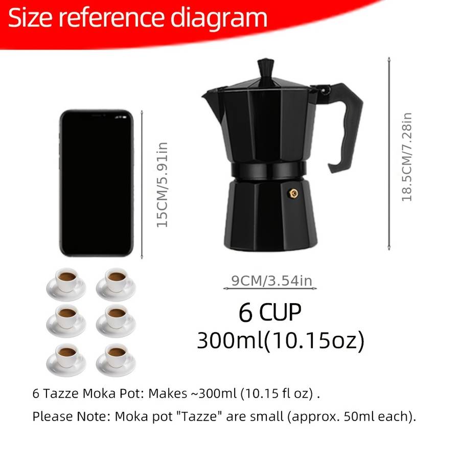 Coffee Pot Color Black Capacity6 Cups  Cleaning Brush  Spoon