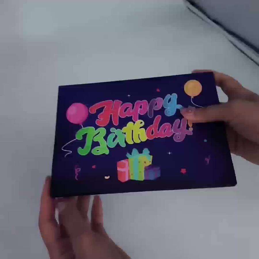 Greeting Cards Color Three-Layer Cake Music 3D Greeting Card