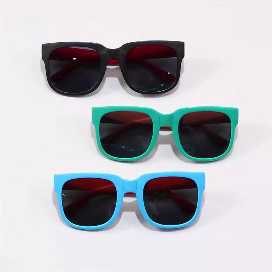 Kids Glasses 3Pcs Color Blue Orange Green Orange Black And Red