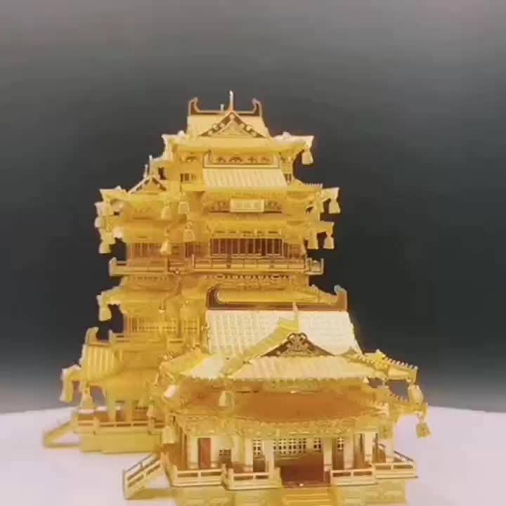 Building Toy Architectural Model Toy Set Color Silvery Yuejiang Tower