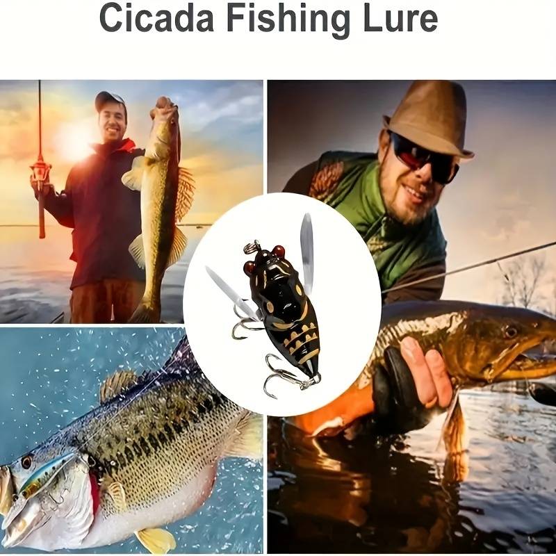 1pc 3D Eyes Cicada Fishing Lure Durable ABS Hard Bait for Freshwater Saltwater Angling