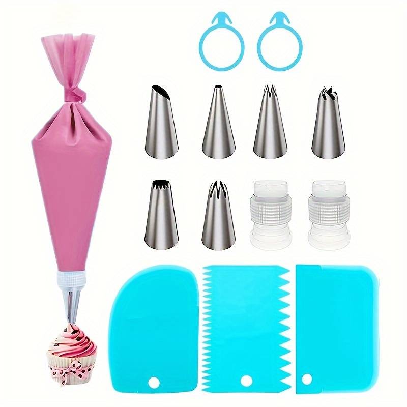 Professional Cake Decorating Head Color 14 Piece Set  Pink Bag