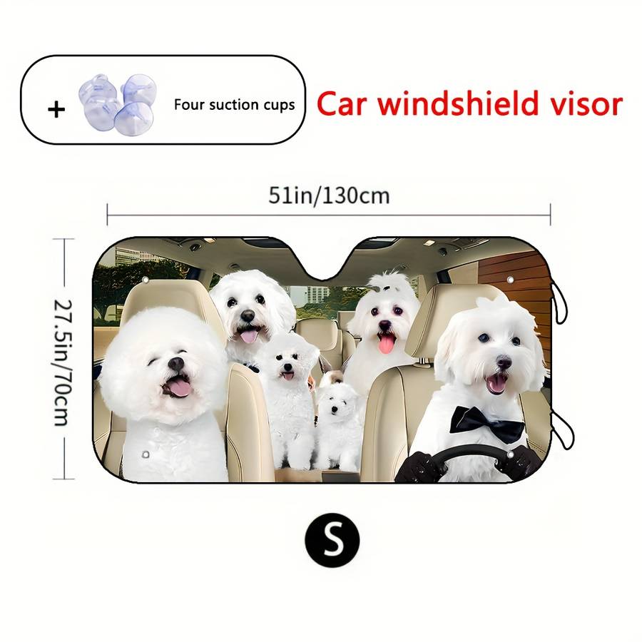 Car Sun Shades Size 130 X70Cm Style Many Huskies