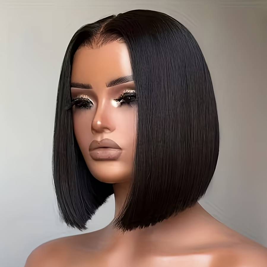 Black Womens Wigs Hair Length 30.48Cm
