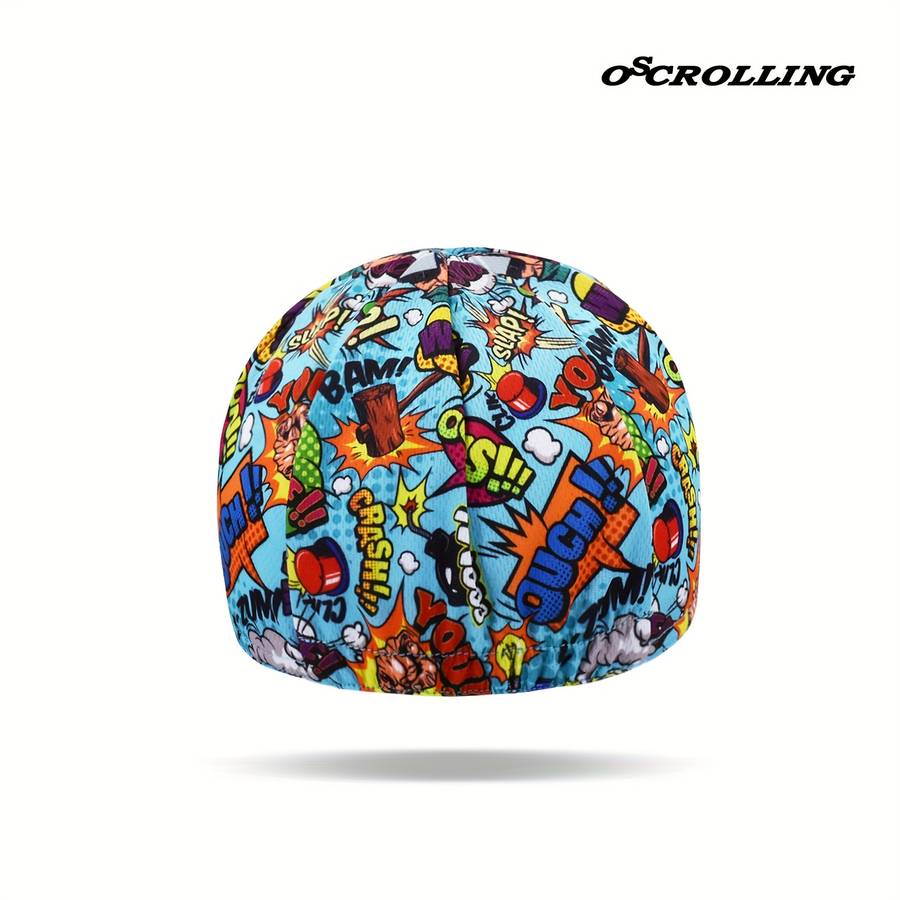 1pc Oscrolling Quick-Dry Breathable Cycling Cap Light Blue High-Quality Polyester Elastic O