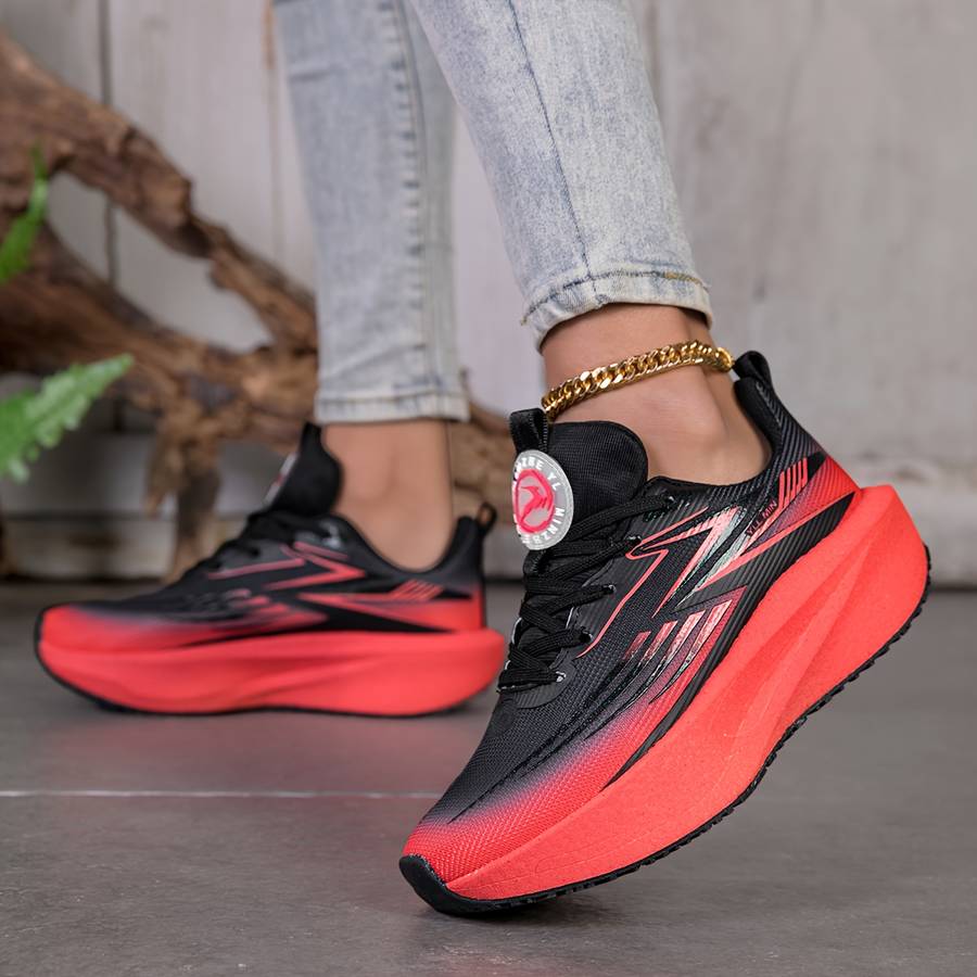 Women S Sneakers Color Black Red Sizeuk 2.5