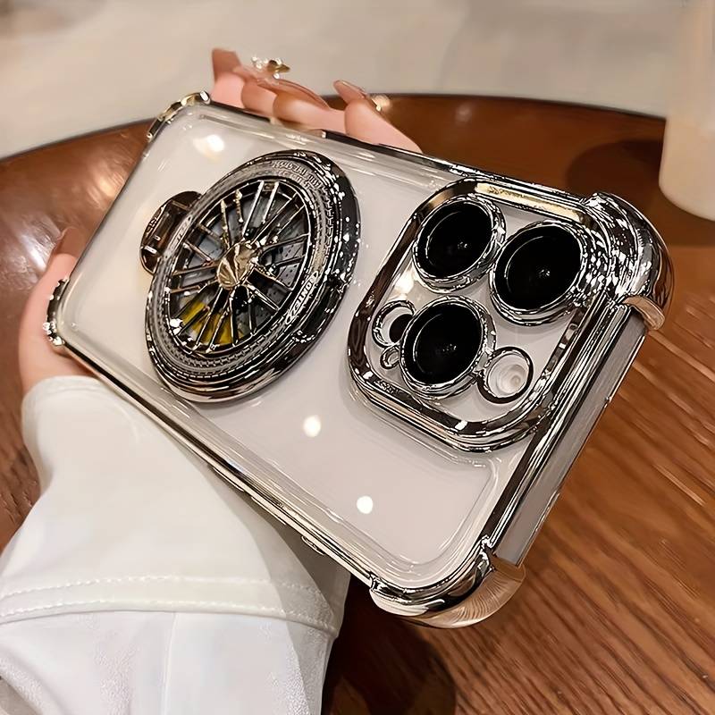 1Pc Silvery For iPhone 12 Stress Relief Gyroscope Phone Case