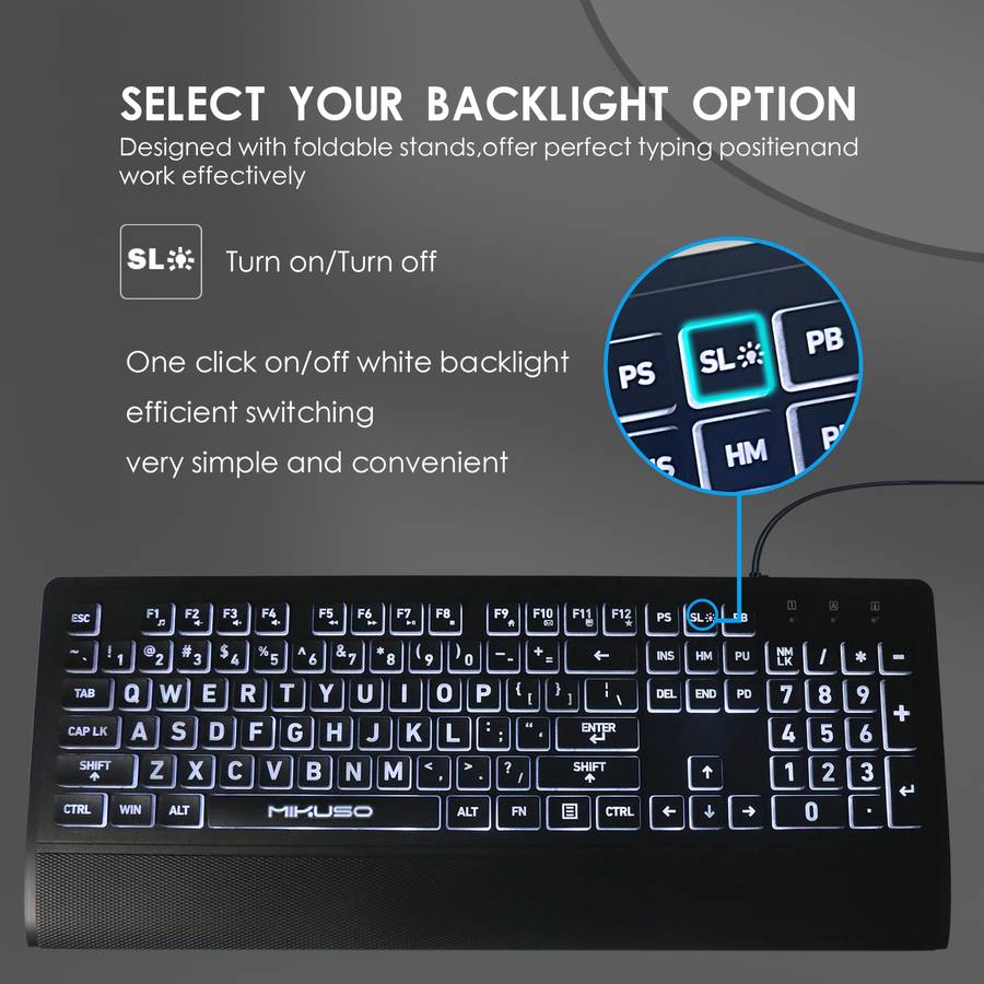 Large Font Wired Keyboard