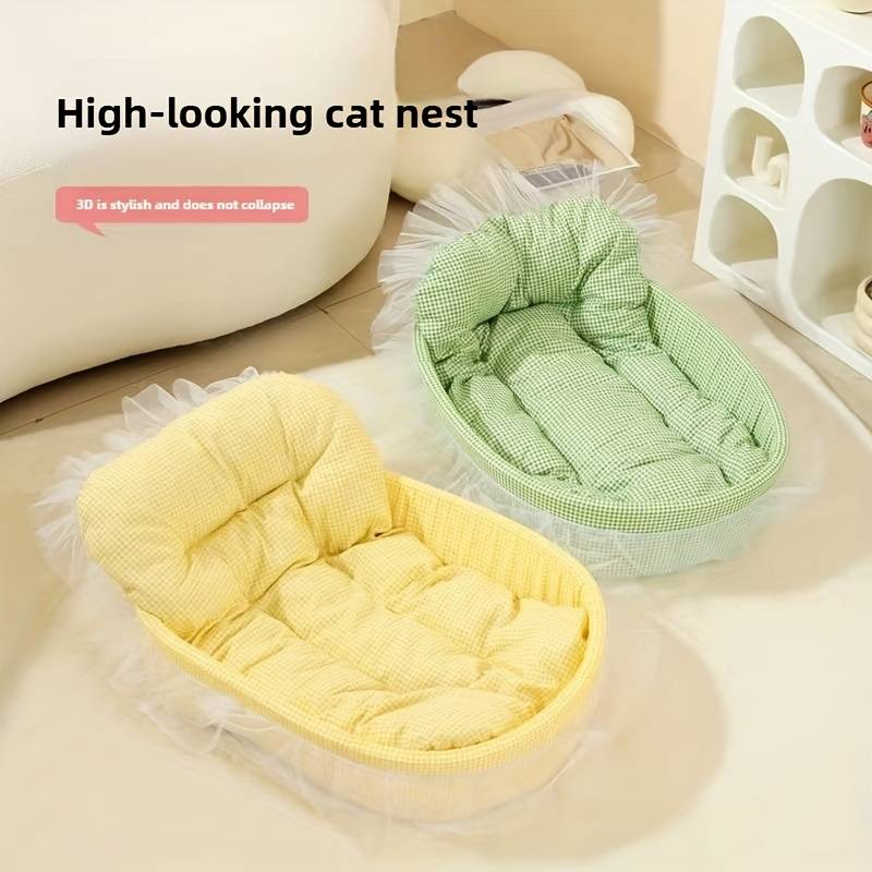 Pet supplies color Cute Green Model Three    piece set   nest  Add  mat  Add  lace  60x 40x 13 cm