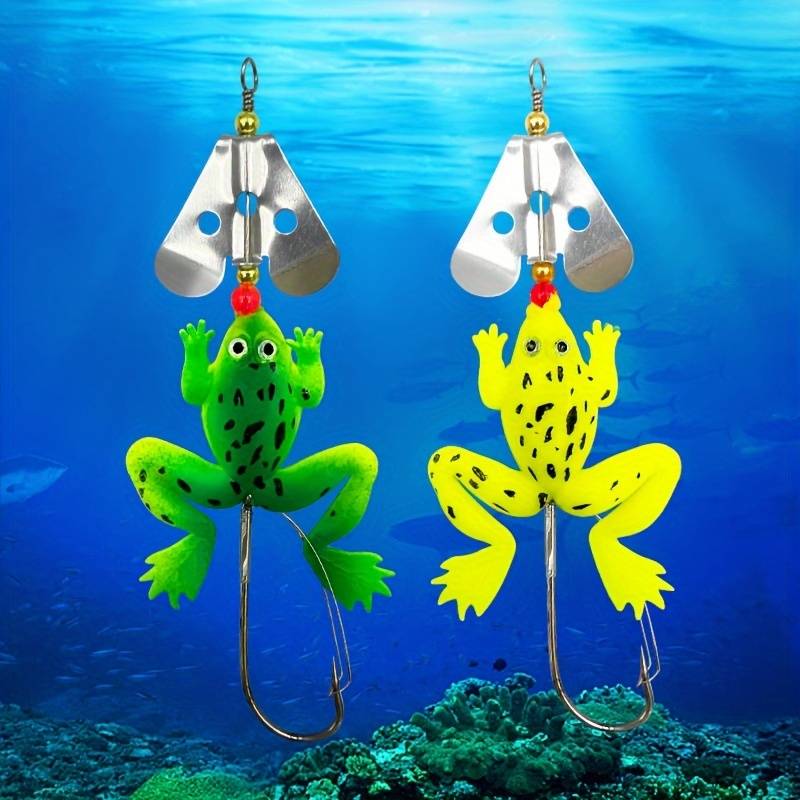 1pc Lifelike Soft Frog Swimbait with Sharp Hook Topwater Rubber Fishing Lure for Bass Durabl