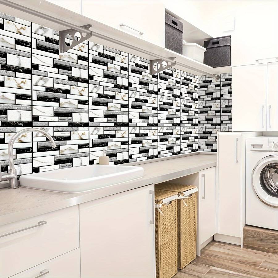 14PCS Vintage Removable White Aluminum Plastic Self Adhesive Wall Stickers Home
