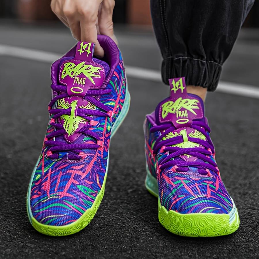 Basketball Shoes Color Purple Green Sizeuk 7