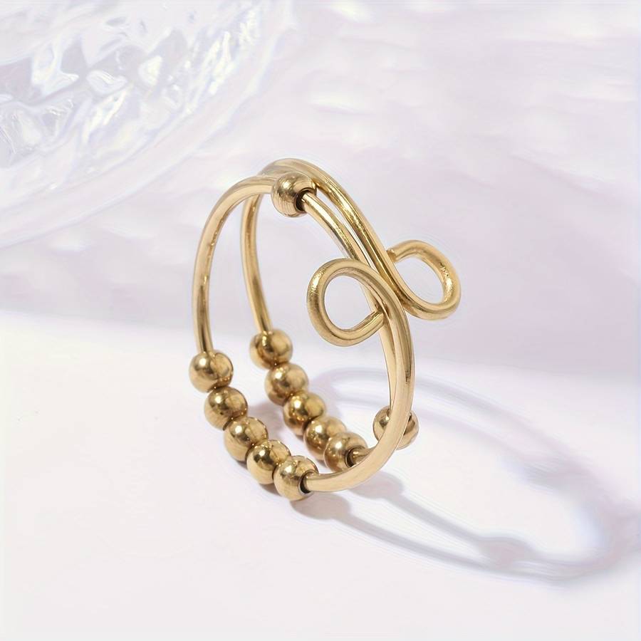 Exquisite Fashion Polished Ring Color Golden Size One Size