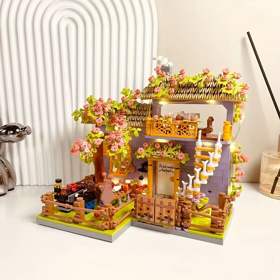 Building Toy Architectural Model Toy Set Color Romantic Flower Shop