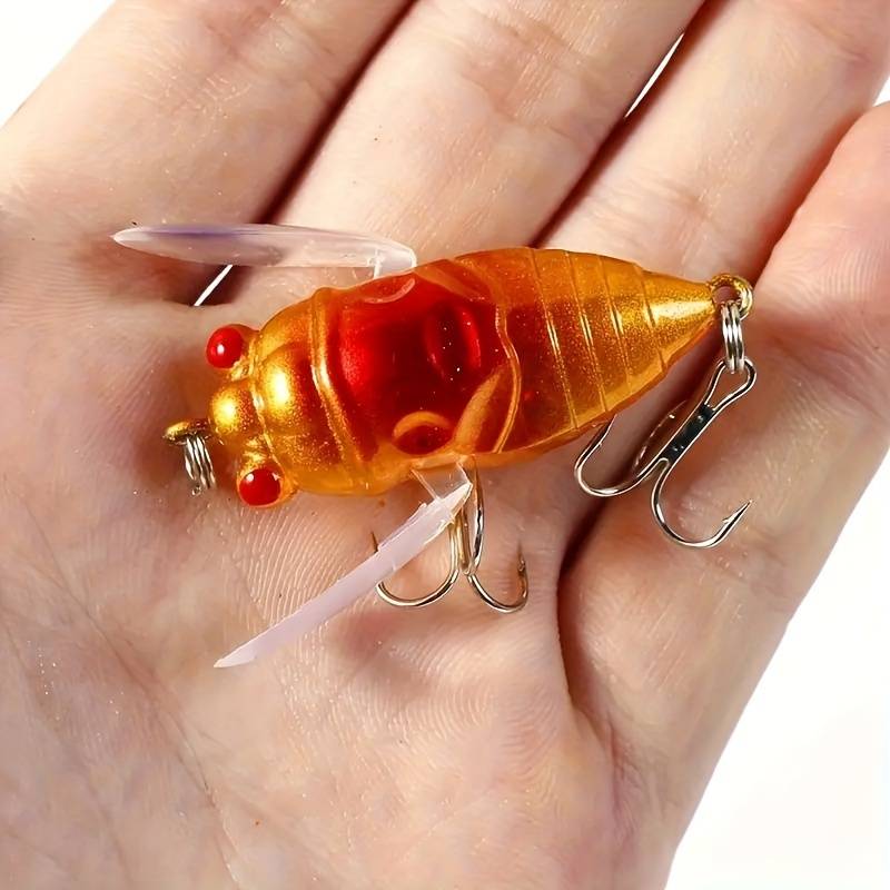 1pc 3D Eyes Cicada Fishing Lure Durable ABS Hard Bait for Freshwater Saltwater Angling