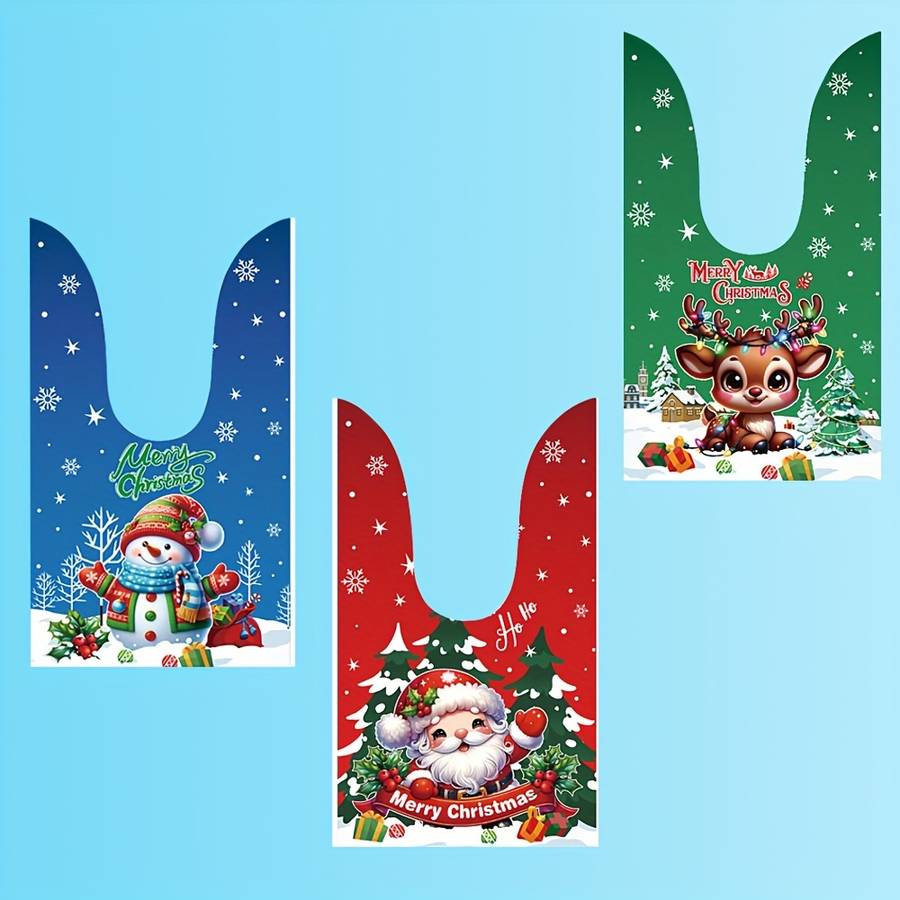 Gift Bags Style Red Flower Clothes Flower Hat Snowman Christmas Rabbit Ears X 10  3 Patterns