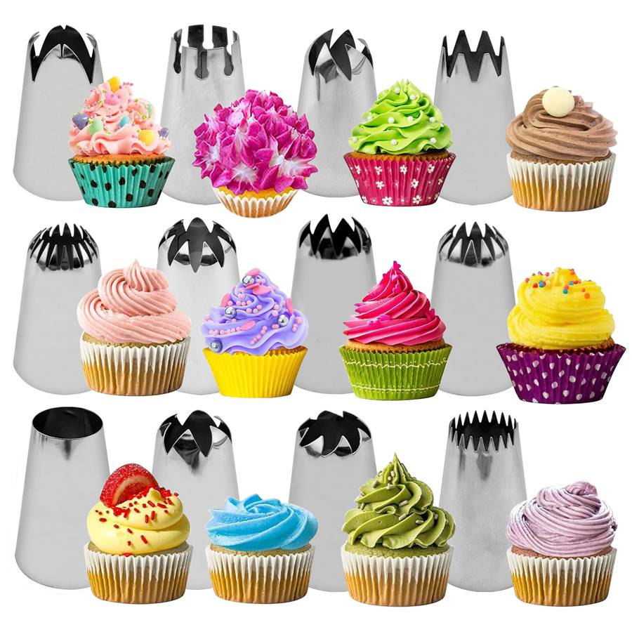 Professional Cake Decorating Head  14 Piece Large Decorating Nozzle Set