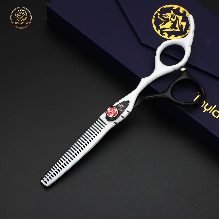 Hairdressing Scissors Style Genuine Thglacineh Black And Blue Dual Tone Straight Scissors