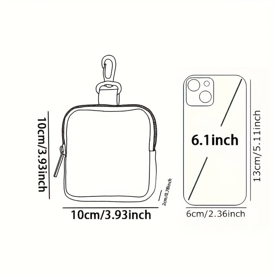 1pc Contemporary Black Cat with Umbrella Polyester Coin Purse Large Capacity Zippered Multi-Functi