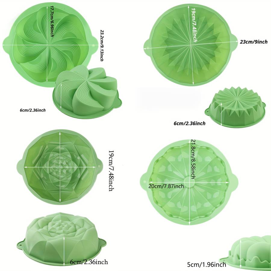 Suitable For Baking Molds Color Green Quantity 4Pcs