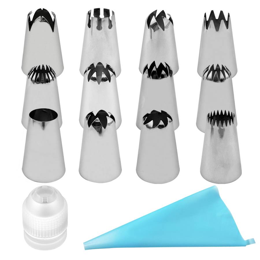 Professional Cake Decorating Head  14 Piece Large Decorating Nozzle Set