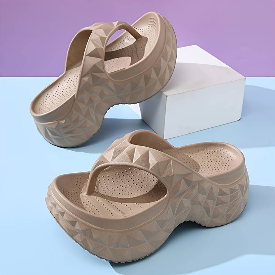 Ladies Summer Flip Flops White Uk 2.5-3