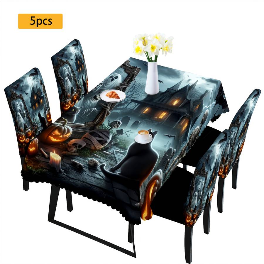 Halloween tablecloth decoration Quantity 6pcs Chair Cover