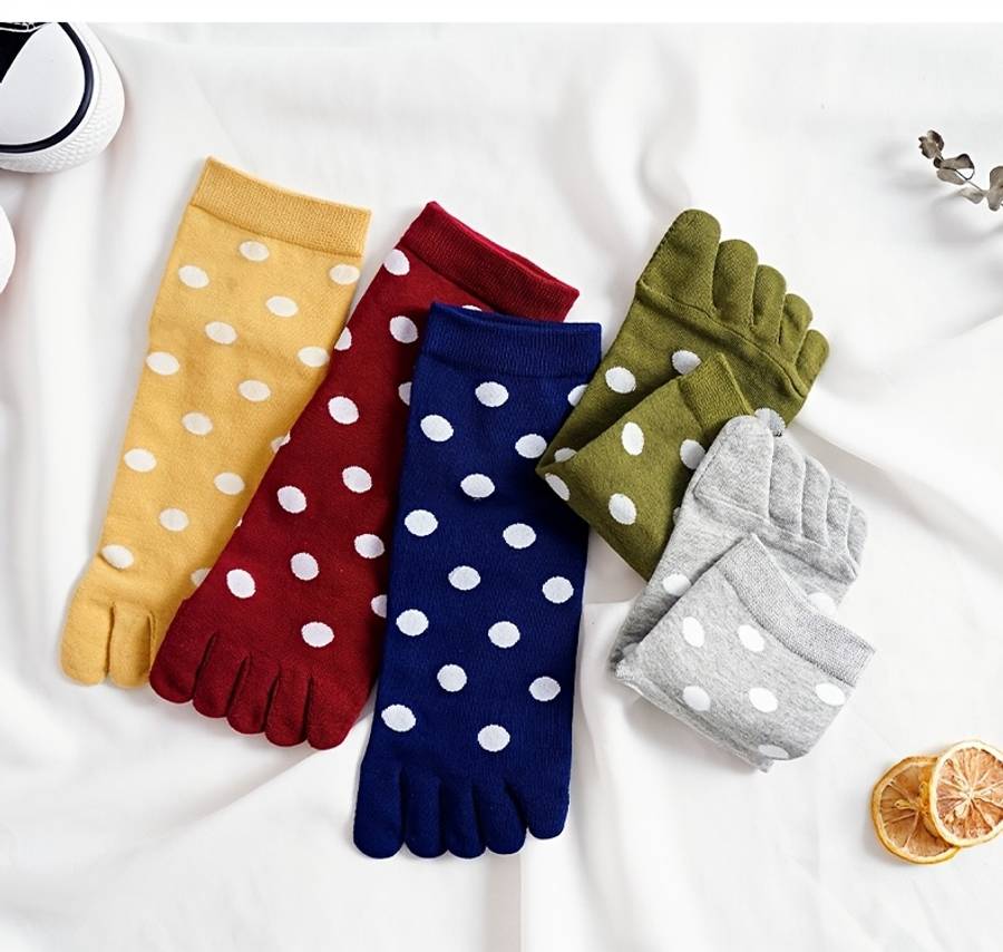 Women S Socks Color Round Dot Mixed Color 5 Pairs Pack Size Onesize