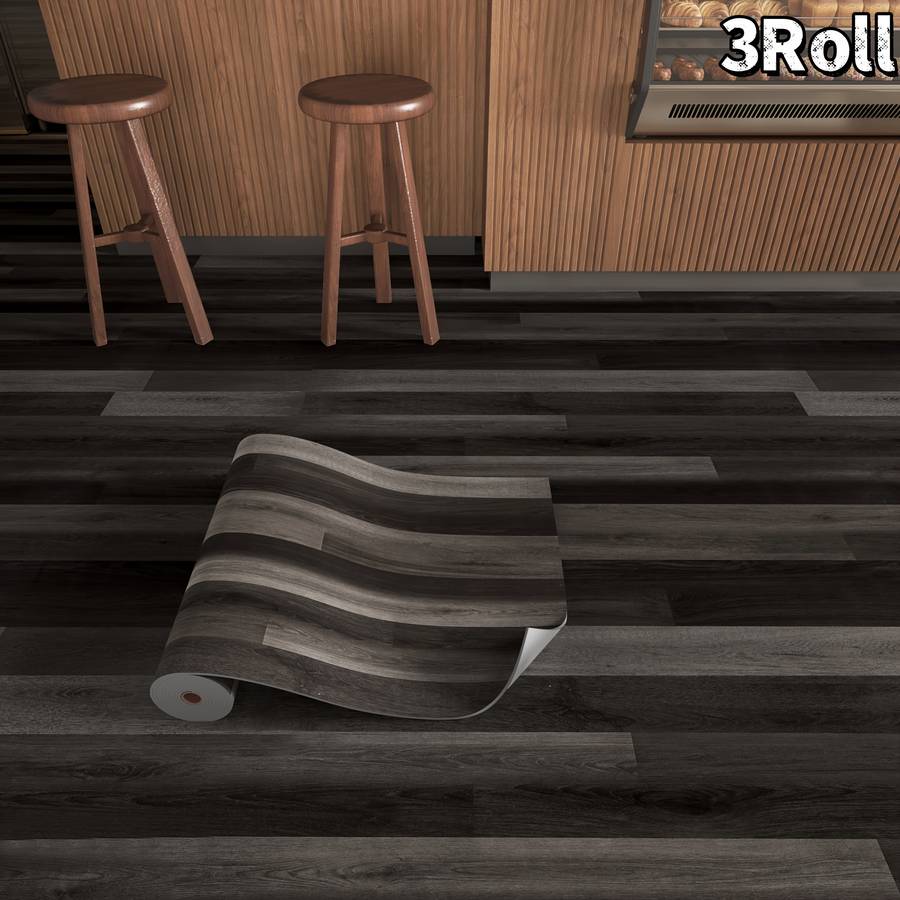 Self Adhesive Floor Stickers Dark Charcoal Gray 3Rolls