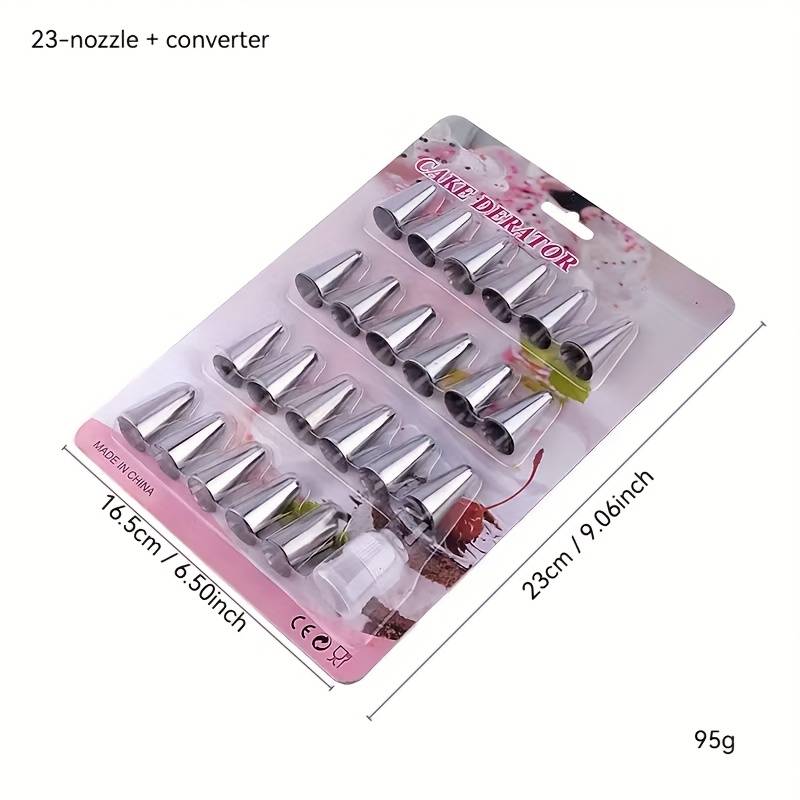 Professional Cake Decorating Head Items 7 Nozzles  Add  Converter  Add  Piping Bag
