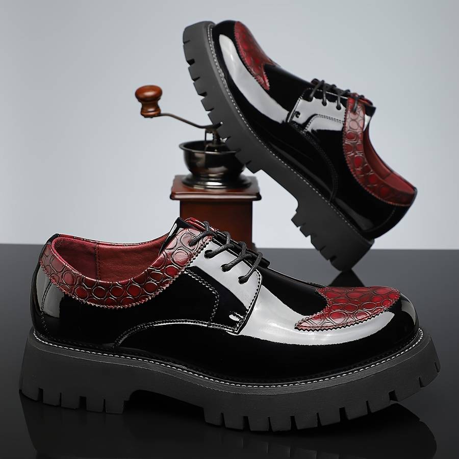 Mens Leather Shoes Color Red Sizeuk 8