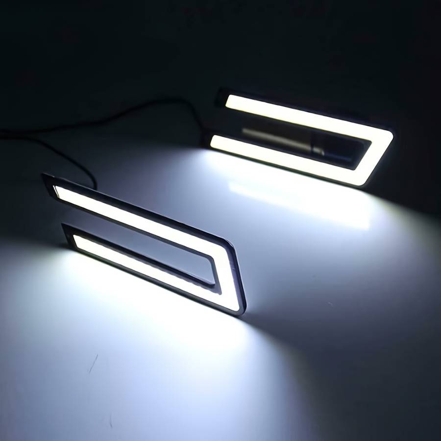 2pcs Car-Shaped COB LED Daytime Running Lights DC 12V High-Brightness LED DRL Exter