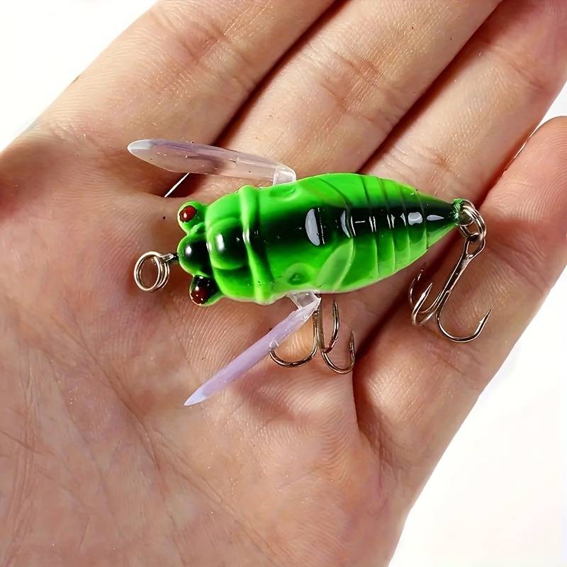 1pc 3D Eyes Cicada Fishing Lure Durable ABS Hard Bait for Freshwater Saltwater Angling
