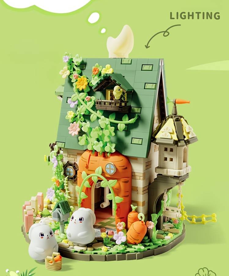 Building Toy Architectural Model Toy Set Color Carrot House  2393 Pcs