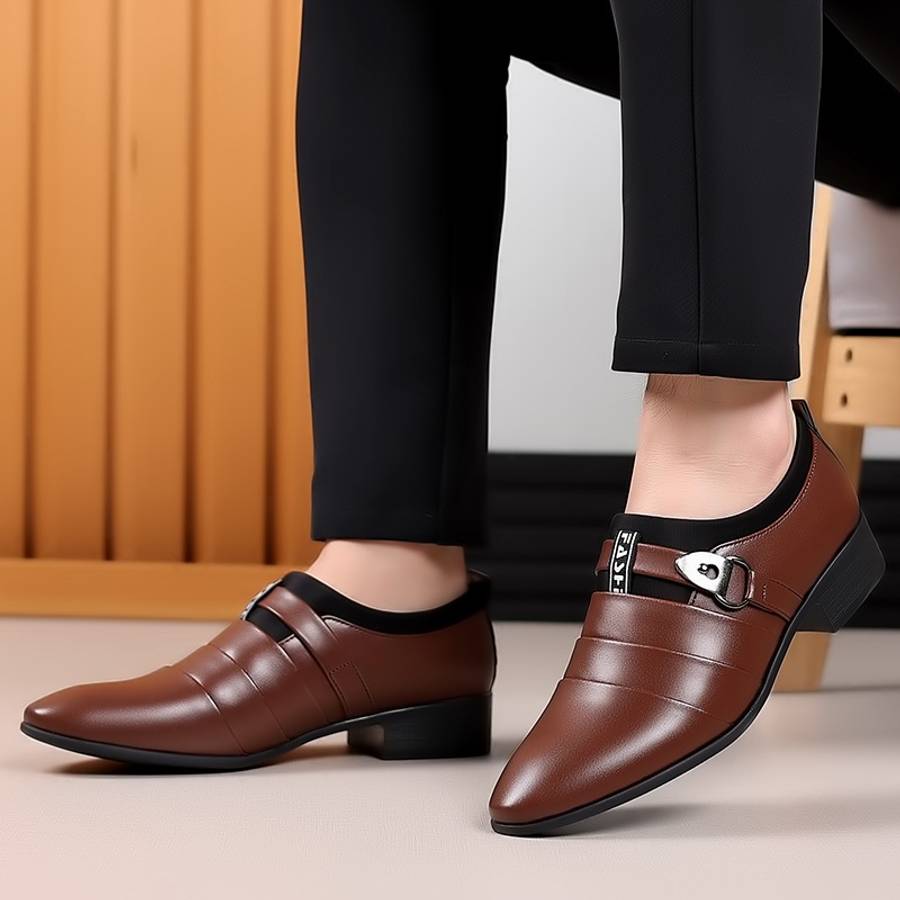 Mens Leather Shoes Color Black Sizeuk 10