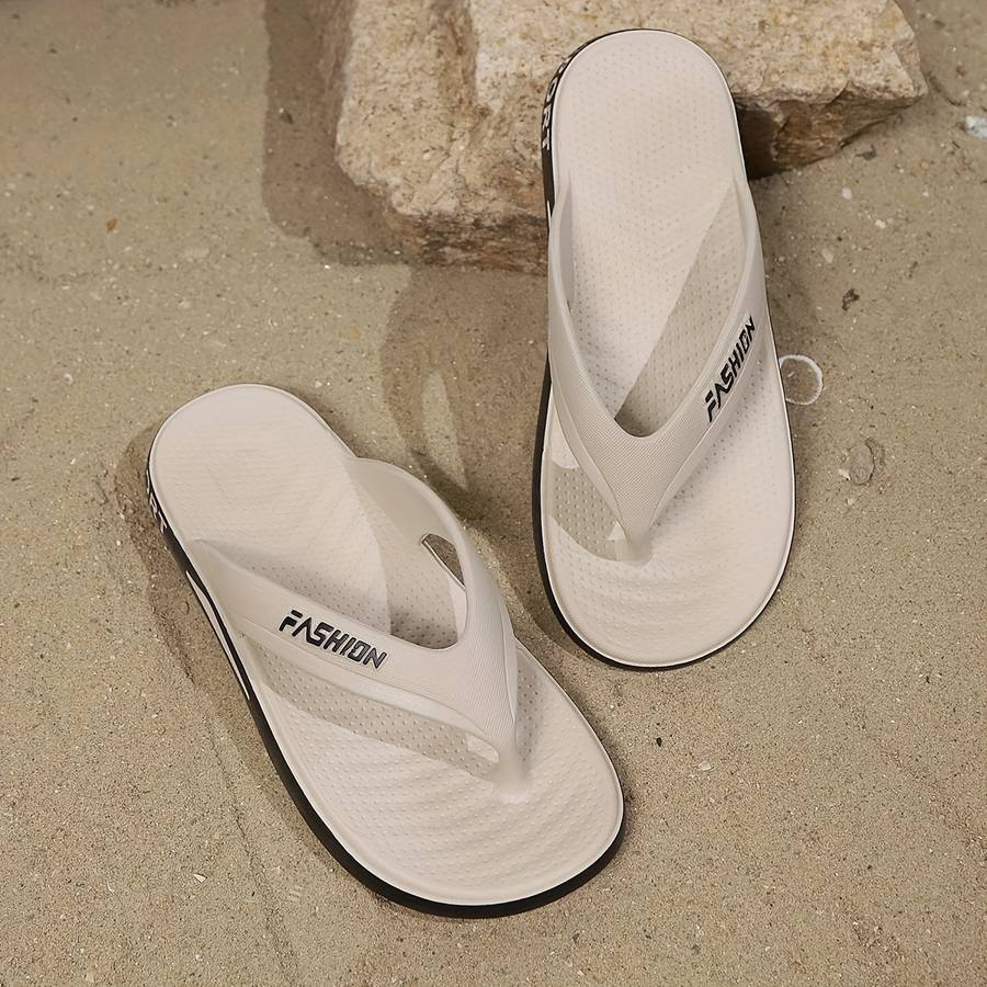 Ladies Summer Flip Flops Khaki White Uk 4.5-5