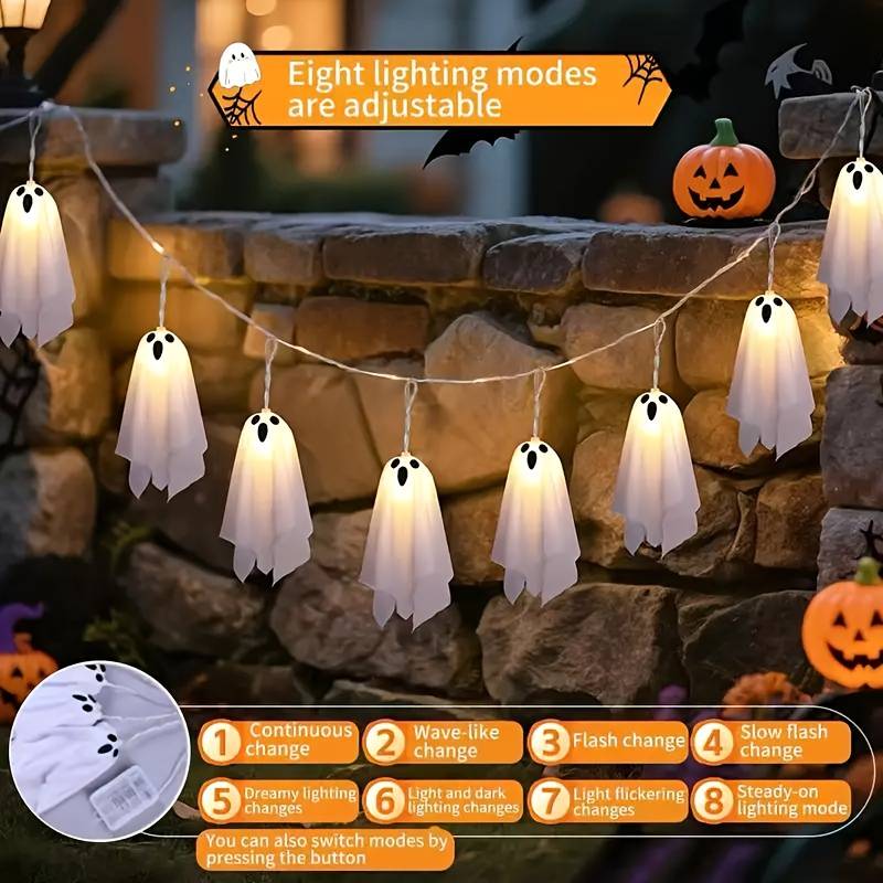 Halloween Decorations Color Warm Color  Battery Box Powered  8 Flashing Modes
