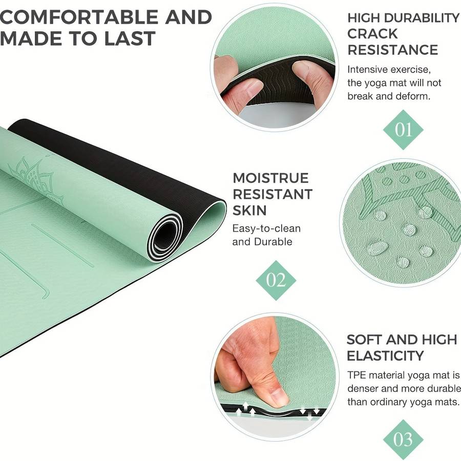 Yoga Mat Blue Black Size 180*57*0.6Cm