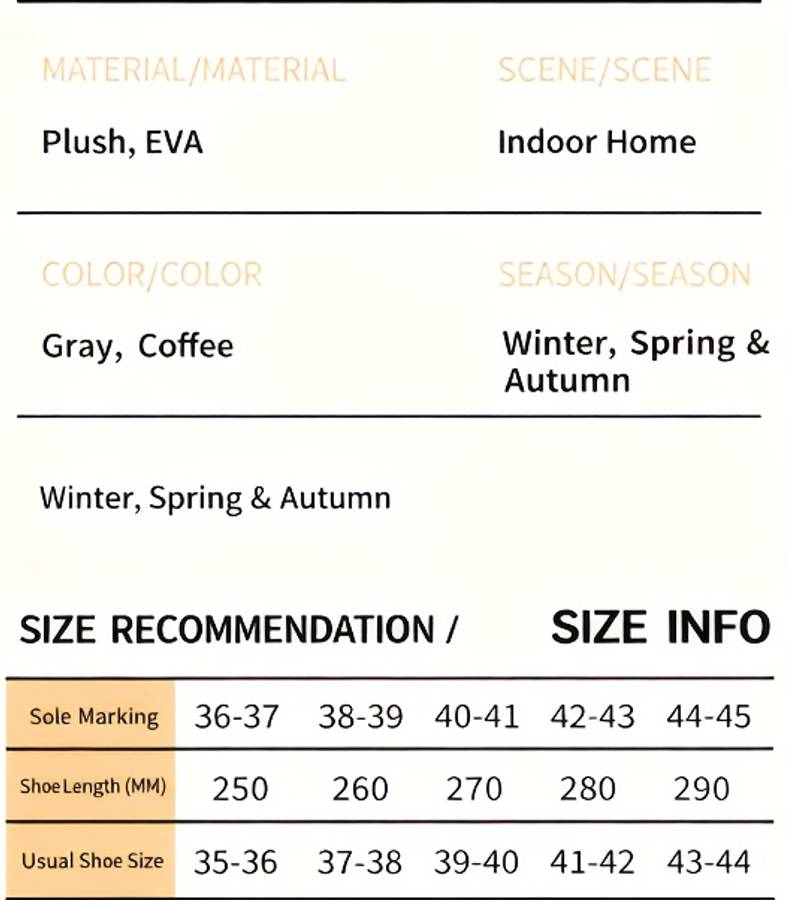Cotton Slippers Color Coffee Brown Sizeuk 8.5-9